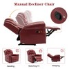 Faux Leather Home Theater Manual Recliner Chair with LED Light Strip for Living Room & Bedroom - 3 of 4