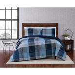 Trey Plaid Comforter Set Navy - Truly Soft