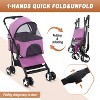 BestMassage Pet Stroller 3/4 Wheels Dog Stroller 3-in-1 Multifunction Dog Cat Jogger Stroller with Large Storage Basket Removable Pet Carrier - 4 of 4