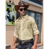 Clearlove Men’s Western Slim Fit Denim Shirt with Long Sleeves, Fringe Detailing, and Rose Embroidery - 4 of 4