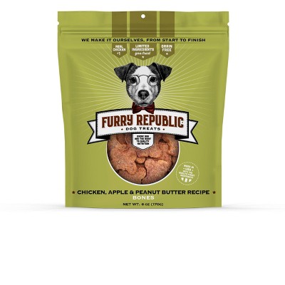 Furry Republic Bones Chicken Apple and Peanut Butter Recipe Chewy Dog Treats - 6oz Bag