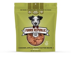 Furry Republic Bones Chicken Apple and Peanut Butter Recipe Chewy Dog Treats - 6oz Bag - 1 of 4