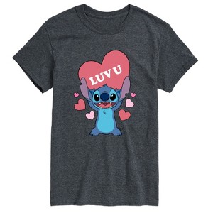 Men's - Lilo and Stitch - Luv U Short Sleeve Graphic T-Shirt - 1 of 4