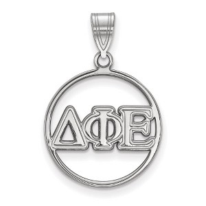 Black Bow Jewelry Sterling Silver Delta Phi Epsilon Greek Life Medium Pendant - 1 of 3