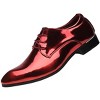 Santimon Men's Oxford Shoes Dress Pointed Toe Shiny Patent Leather Lace Up Casual Prom Party Shoes - 2 of 4