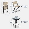 Best Choice Products 3-Piece Patio Bistro Dining Furniture Set w/ Round Textured Glass Tabletop, Folding Chairs - 2 of 4