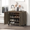26.2 in. H x 31.1 in. W Wood Shoe Storage Cabinet in White, Dusty Grey Oak, Knotty Oak - 4 of 4