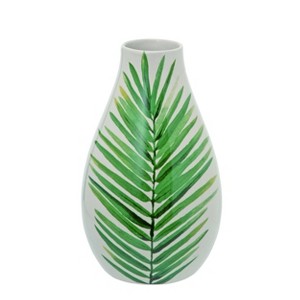Transpac Dolomite 6 in. Multicolor Spring Leaf Vase - 1 of 2
