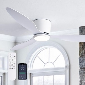 Ludomide Ceiling Fans with Lights, 52 Inch Low Profile Ceiling Fan with Remote Control for Bedroom - 1 of 4