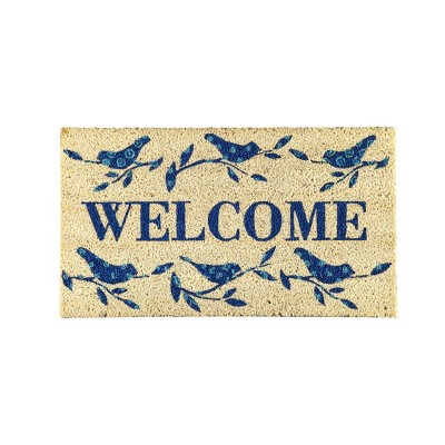 Evergreen Welcome Birds Indoor Outdoor Natural Coir Doormat Home Decor