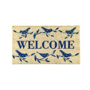 Evergreen Welcome Birds Indoor Outdoor Natural Coir Doormat Home Decor - 1 of 3