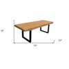 HomeRoots 70" Natural And Black Solid Wood And Iron Live Edge Coffee Table - 3 of 4