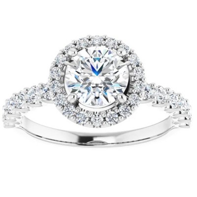 Pompeii3 1 3/4Ct Halo Diamond Engagement Ring 14k White Gold