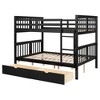 PAGED Full over Full Bunk Bed with Drawers, Wooden Bed Frame with Ladder and Guardrail, Modern Loft Bed for Kids, Teens, Adults - 3 of 4