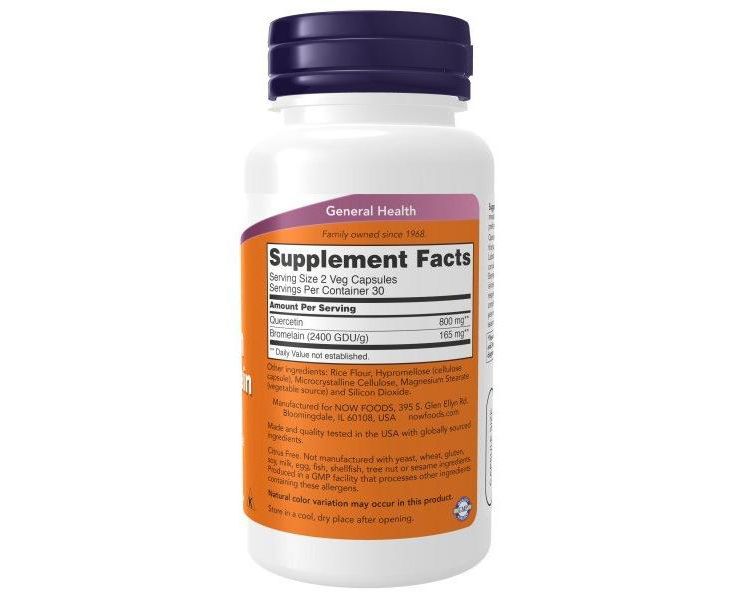Quercetin With Bromelain by Now Foods  -  60 VegCap, 2 of 3