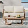 NicBex Outdoor Dining Table Set Wood/Glass Coffee Table & Loveseat with Cushion,Patio Furniture Set for Garden, Backyard, Porch - 2 of 4