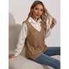 Women's Casual Sleeveless Sweater Vest Soft V-Neck Tank Top with Pockets Lightweight Vest - 2 of 4