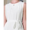 INSPIRE CHIC Women's Sleeveless Pleated Tie Waist Casual Office A-Line Dresses - 4 of 4