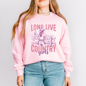 Long Live Country Girls Glitter -  Womens Graphic Sweatshirt - 1 of 4