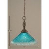 Toltec Lighting Elegante 1 - Light Pendant in  Dark Granite with 16" Teal Crystal Shade - 2 of 2