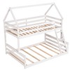 NicBex Bunk Bed Twin over Full Classic House Shape Detachable Design Bed Frame with Full Length Guardrail and Ladder, No Spring Box Required - 3 of 4