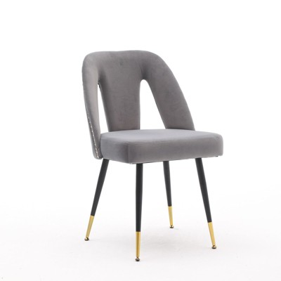 NicBex Dining Chairs Set of 2 Side Chair Upholstered Chair Metal Leg without Armrest, Fabric Accent for Kitchen, Bedroom