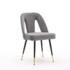 NicBex Modern Dining Chairs Set of 2,Velvet Accent Chairs with Nailheads and Black Metal Legs for Dining Room,Living Room - 2 of 4