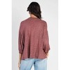 Slickblue Women’s Mauve/Heather Grey Puff Sleeve Top, Long Balloon Sleeves, Relaxed Fit, Casual Style, S-L - 3 of 4