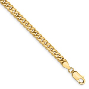 Black Bow Jewelry 4.25mm, 14k Yellow Gold, Miami Cuban (Curb) Chain Bracelet - 1 of 4