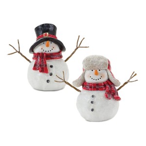 Christmas Tabletop Snowman Decor Resin Figurine Set of 4 – 6 Inch by Melrose - 1 of 4