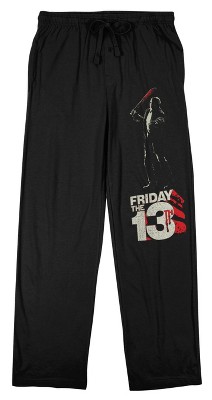 Friday the 13th 13 Logo Men's Black Graphic Sleep Pajama Pants