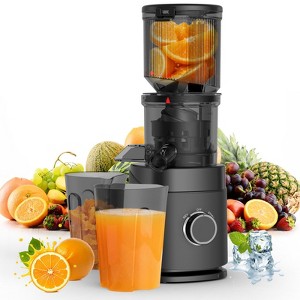 Teendow Cold Press Juicer 4.5" Wide Chute for Whole Fruit and Vegetable,150W Slow Masticating Juice with 2 Cups,Easy to Clean Juicer Machine,BPA Free - 1 of 4
