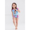 Paw Patrol Rubble Marshall Chase Girls Rash Guard and Swim Shorts Little Kid - 2 of 4