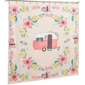 The Lakeside Collection Floral Camper Bath Collection - Shower Curtain - 1 of 2