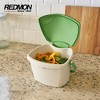 Redmon 1.9 Gal Kitchen Compost Bin for Food Scraps Odor Control Lid, Beige/Green - 4 of 4