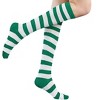Striped Patterned Knee High Socks from the Sock Panda (Women's Sizes, Adult Medium) - Kelly Green and Black - 2 of 3