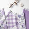 Bacati - Watercolor Floral Purple Gray 4 pc Baby Crib Bedding Set with Diaper Stacker for Girls 100% cotton fabrics - 2 of 4