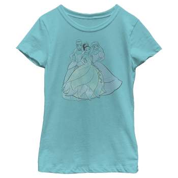 Disney Girls Princess Graphic T-Shirt, Sizes 4-18, Girl's, Size: XL, Blue