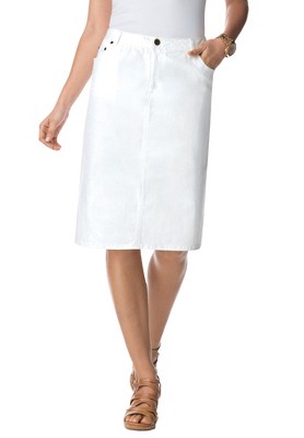 Jessica London Women's Plus Size True Fit Stretch Denim Short Skirt
