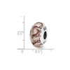 Black Bow Jewelry White, Mauve Swirl Hand-Blown Glass & Sterling Silver Bead Charm, 13mm - 3 of 4