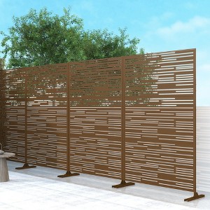 Dovelina Metal Outdoor Privacy Screen Freestanding Patio Decorative Screen (Set of 2) - 1 of 4