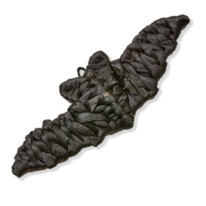 tag Small Woven Bat Wall Art Decorative Sculpture for Halloween Black Water Hyacinth 13x4x0.5 Inches Spot Clean - 1 of 2