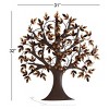 Metal Tree Indoor Outdoor Wall Decor with Leaves Brown/Gold - Olivia & May - 3 of 4