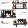 ZACHVO 3-Tier Bar Cart with Glass Holders & 8 Bottle Racks, Modern Kitchen Cart on Wheels, for Home & Outdoor - 4 of 4