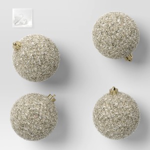 4ct 150mm Christmas Tinsel Ornament Set Champagne Gold - Wondershop™ - 1 of 4