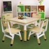 COZONY Adjustable Kids Table with 4 Chairs, 23" Toddler Activity Table Set for Ages 2-10, Preschool Playroom Desk with Non-Slip Legs & Graffiti Top - 4 of 4