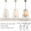 Claxy Vintage Gold Pendant Light with White Linen Fabric Adjustable Height Chandelier Brass - 4 of 4