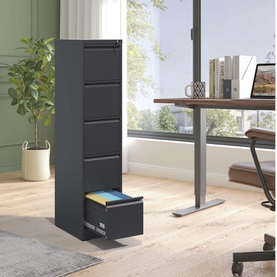NicBex 4/5 Drawer Metal Vertical File Cabinet with Lock,Home Office Steel File Cabinet for A4 Legal/Letter Size