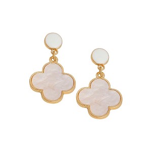 SOHI Women's Daisy White The Clover Drop Earrings - 1 of 4