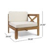Sapphtopaz 5-Piece Outdoor Patio Sofa Set, Wood Outdoor Sofa with Cushions, L-Shape Modular Sofa, 3-Seater Sectional Sofa with Ottoman & Coffee Table - 3 of 4